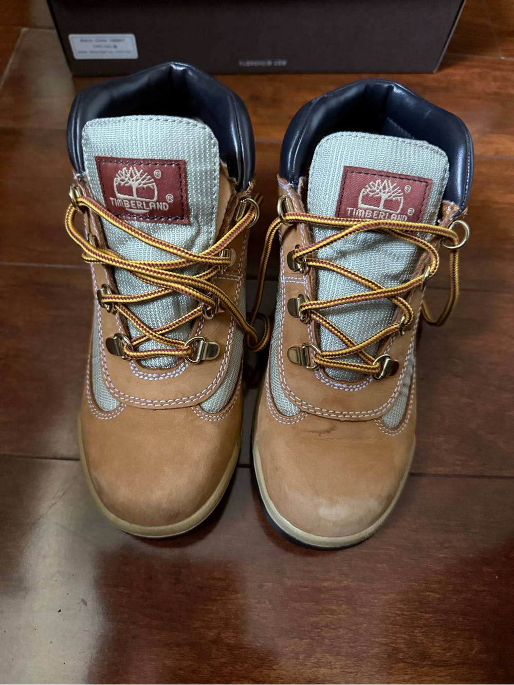 Timberland Boys Field Boots Wheat Nubuck Leather Size 3 – Style 15745